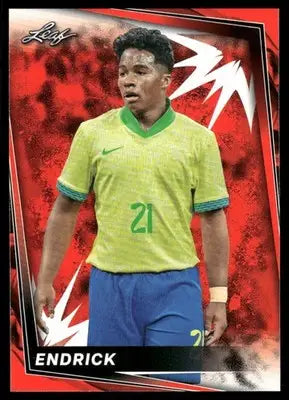 2024 Leaf Endrick #3 Red Soccer - Soccer Card Single