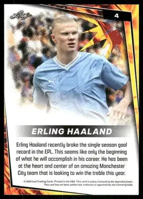 2024 Leaf Erling Haaland #4 Red Soccer - Soccer Card Single