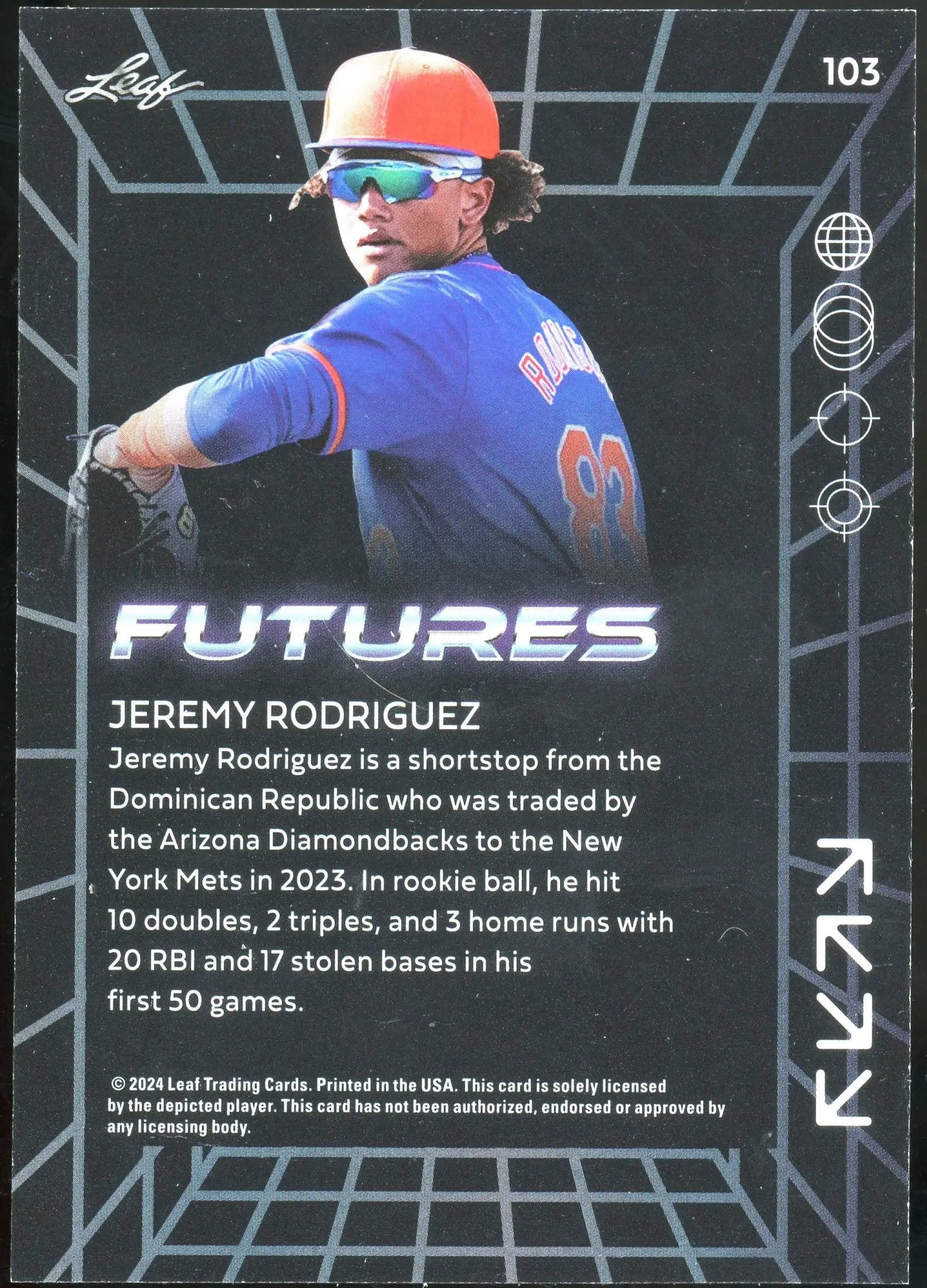 2024 Leaf Futures #103 Jeremy Rodriguez New York Mets - Baseball Card Single