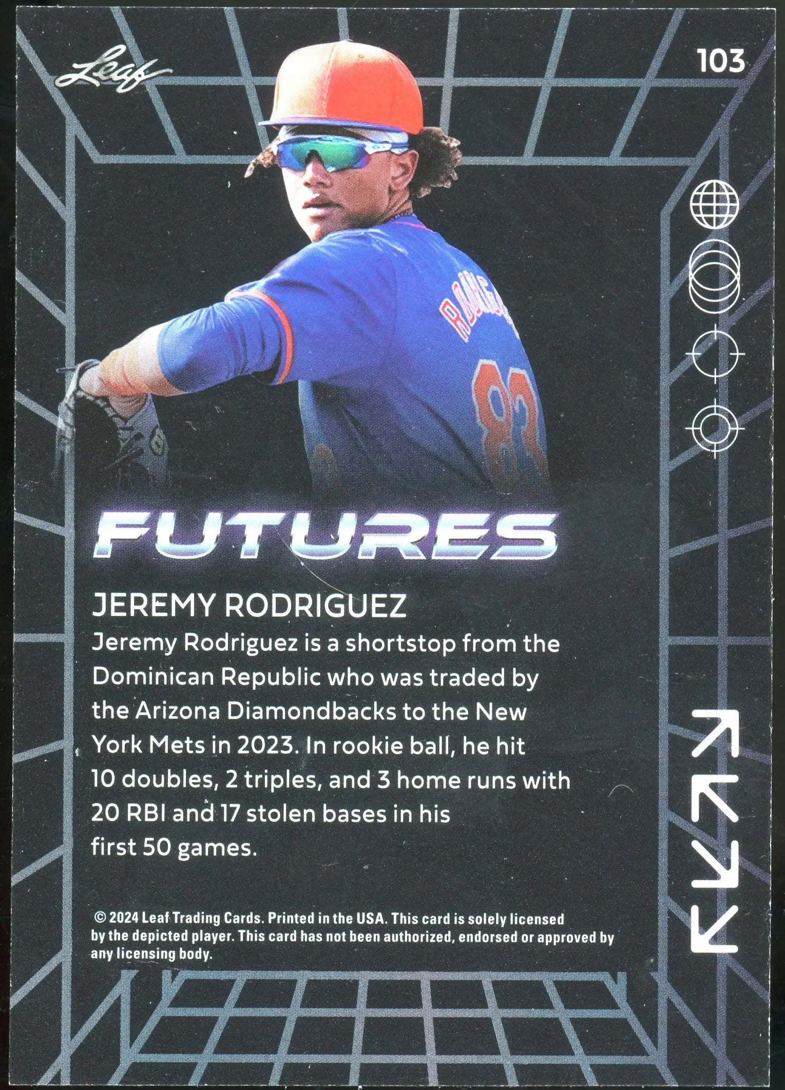 2024 Leaf Futures #103 Jeremy Rodriguez New York Mets - Baseball Card Single