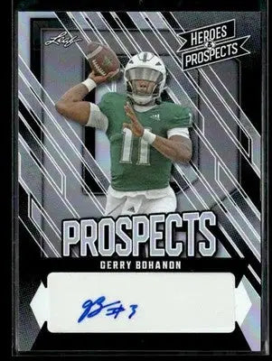 2024 Leaf Heroes & Prospects #AP-GB1 Gerry Bohanon Prospects Autos Silver #/75 - Football Card Single