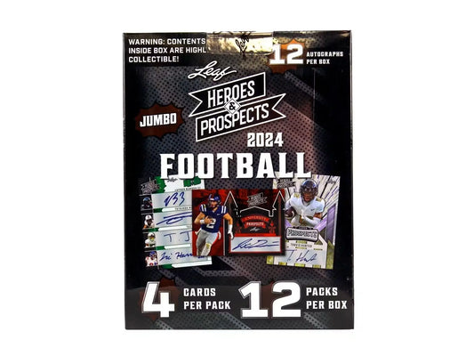 2024 Leaf Heroes & Prospects Football Hobby Jumbo Box - Sports Card Hobby Boxes