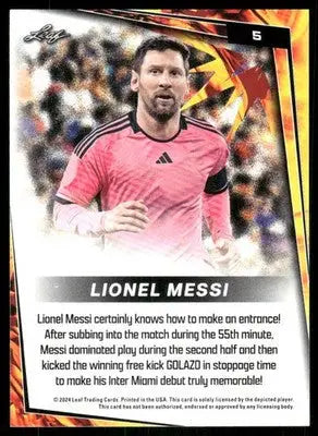 2024 Leaf Lionel Messi #5 Soccer - Soccer Card Single