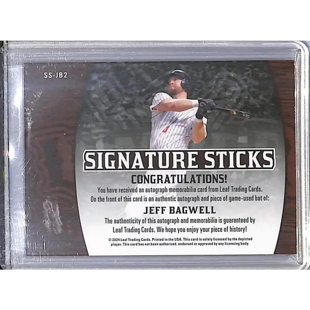 2024 Leaf Lumber Signature Sticks #SS-JB2 Jeff Bagwell NM-MT MEM Auto 3/15 Houston Astros - Sports Memorabilia