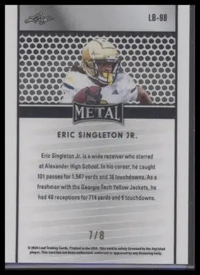 2024 Leaf Metal #LB-98 Eric Singleton Jr Purple Shimmer #7/8 - Other