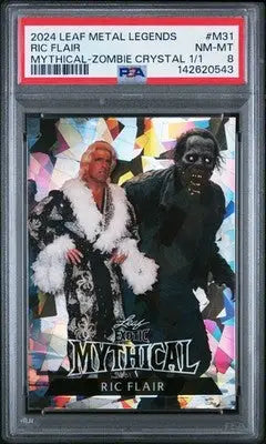 2024 Leaf Metal Legends Mythical Ric Flair Mythical-Zombie Crystal 1/1 PSA 8 - Wrestling Card Single