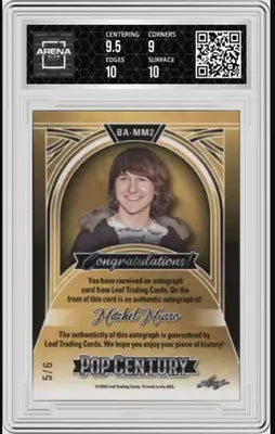 Graded Leaf Metal Pop Century Mitchell Musso autograph trading card 9.5