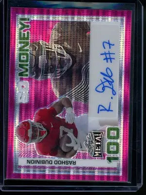 2024 Leaf Metal So Money! Rashod Dubinion #SM-RD1 Pink 1/2 Autograph Football - Football Card Single