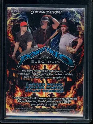 2024 Leaf Power Trio Electrum D Cumming L Roupp W Martin #PT-8 Triple Auto 2/3 - Baseball Card Single