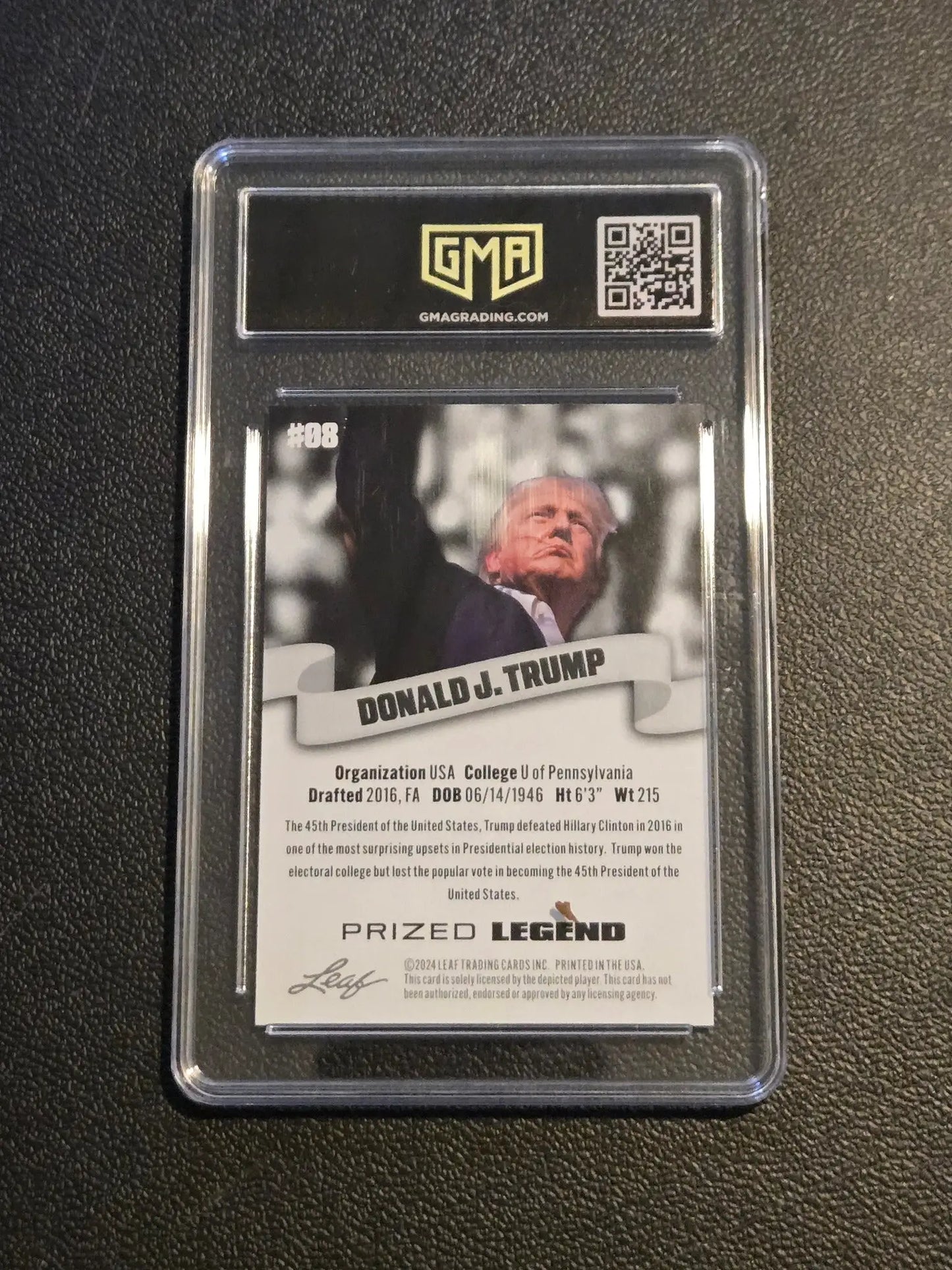 2024 Leaf Prized Legend #08 Donald J. Trump GMA 10 - Other
