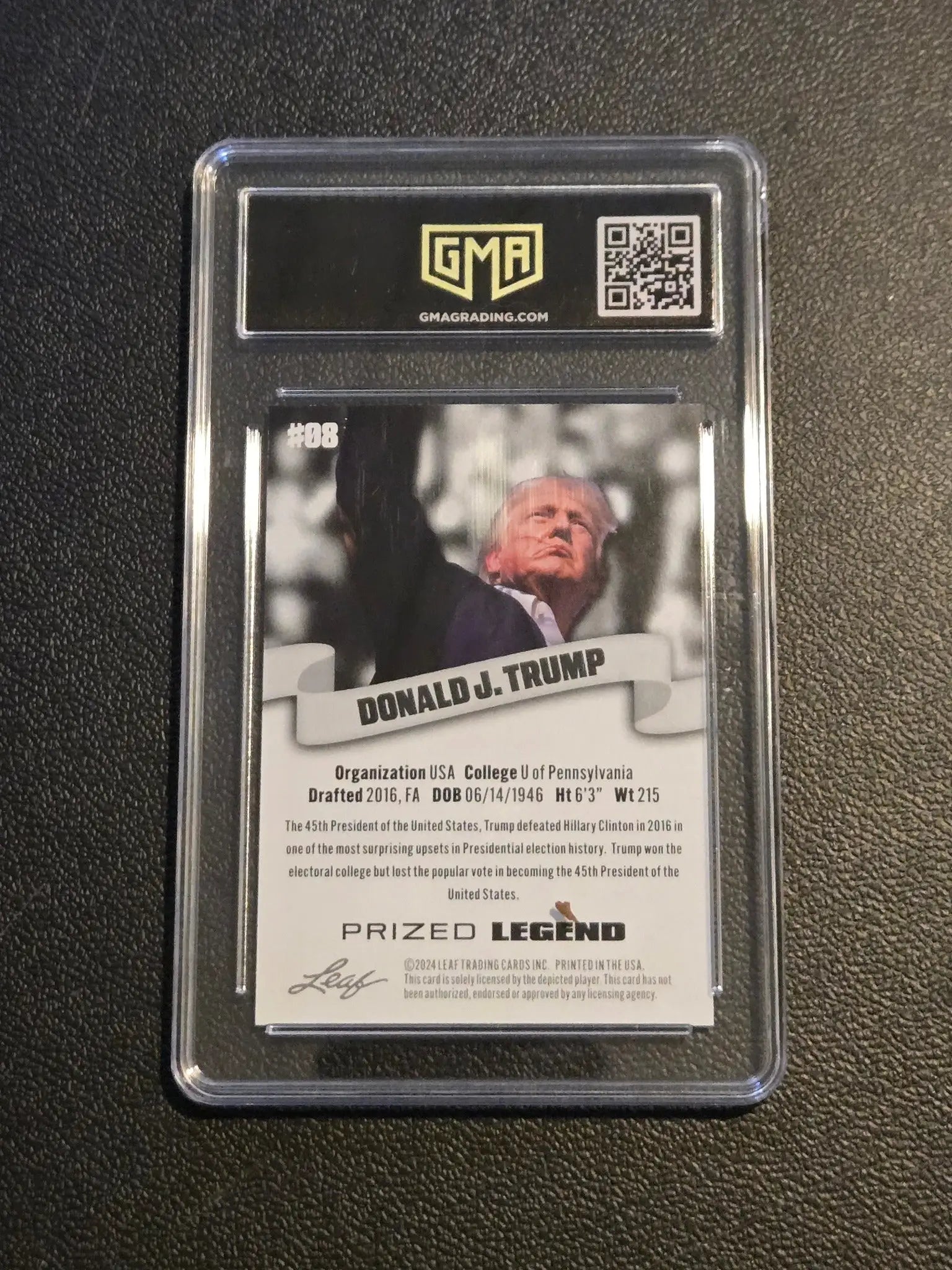 2024 Leaf Prized Legend #08 Donald J. Trump GMA 10 - Other