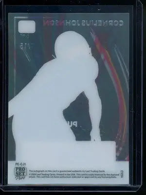 2024 Leaf Pro Set Pure Cornelius Johnson #PE-CJ1 7/15 Autograph Football - Football Card Single