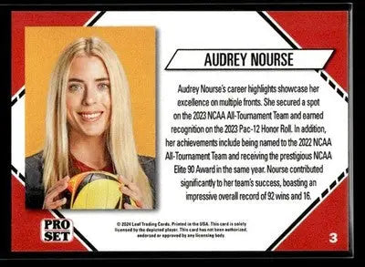 2024 Leaf Pro Set Southern CA Beach Volleyball Audrey Nourse #3 USC Trojans - Other