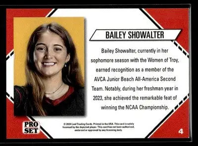 2024 Leaf Pro Set Southern CA Beach Volleyball Bailey Showalter #4 USC Trojans - Other