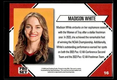 2024 Leaf Pro Set Southern CA Beach Volleyball Madison White #16 USC Trojans - Sports Memorabilia