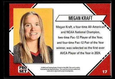 2024 Leaf Pro Set Southern CA Beach Volleyball Megan Kraft #17 USC Trojans