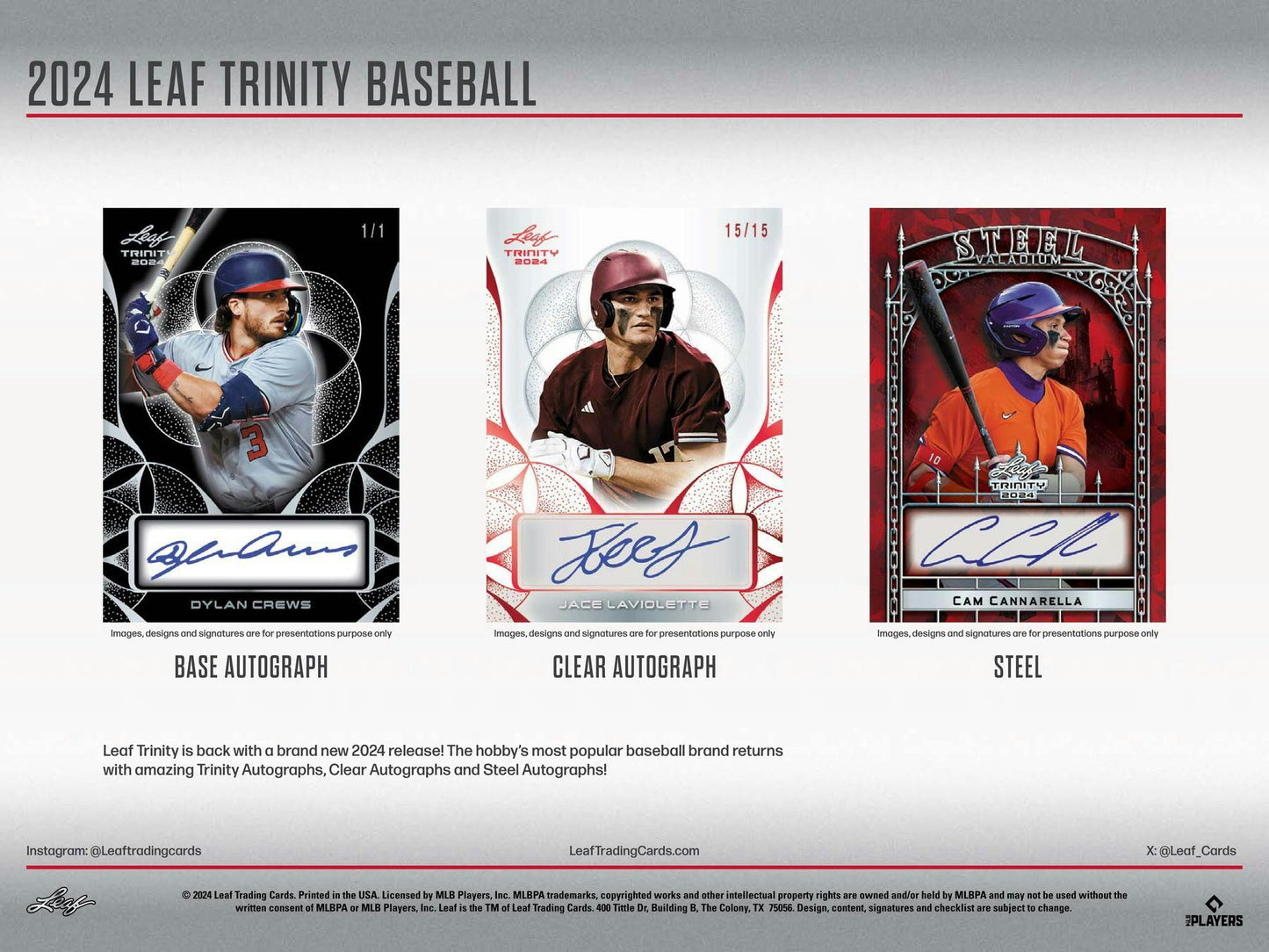 2024 Leaf Trinity Baseball Hobby Box | Columbia Sports Cards