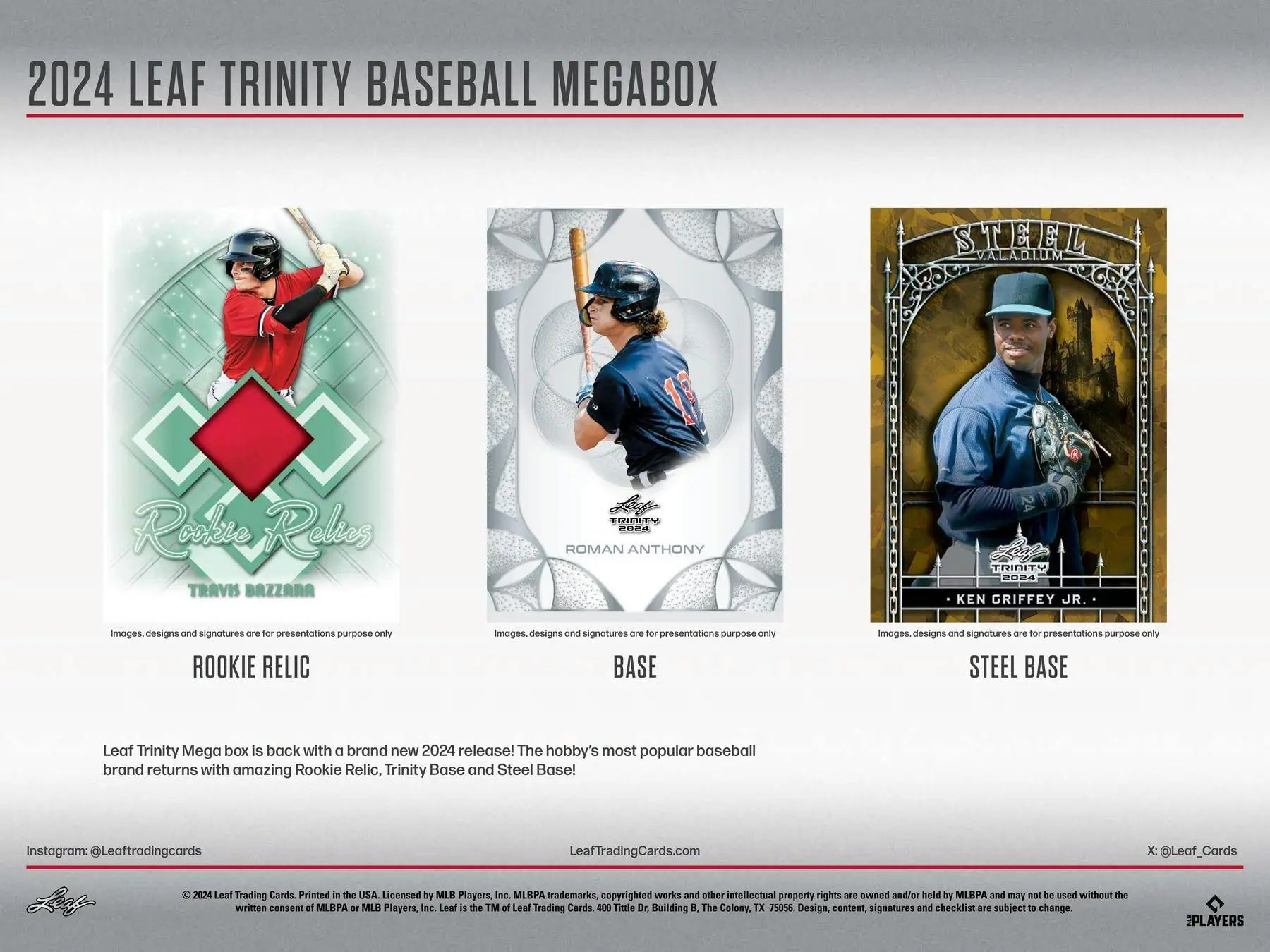2024 Leaf Trinity Baseball Mega Box | Columbia Sports Cards - Sports Card Hobby Boxes