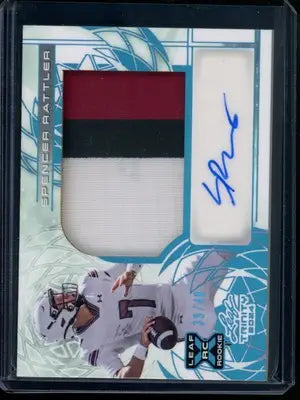 2024 Leaf Trinity Spencer Rattler #PA-SR1 Autograph Patch RC 39/49 Football - Football Card Single