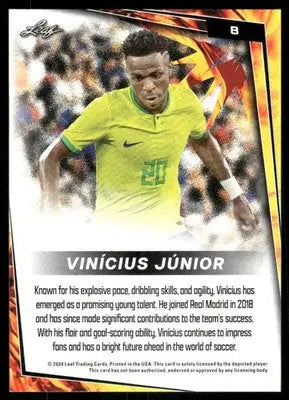 2024 Leaf Vinícius Júnior #B Red Soccer - Soccer Card Single