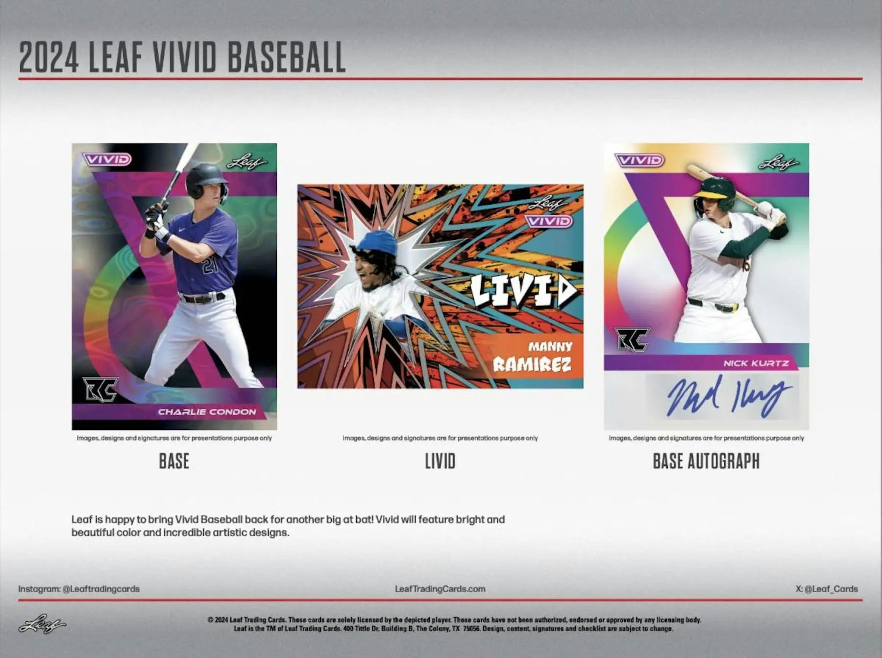 2024 Leaf Vivid Baseball Hobby Box - Sports Card Hobby Boxes