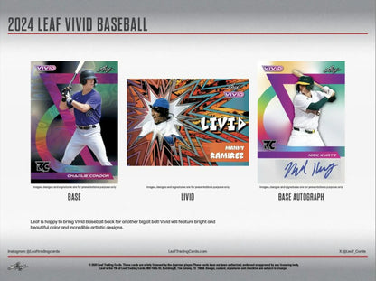 2024 Leaf Vivid Baseball Hobby Box - Sports Card Hobby Boxes