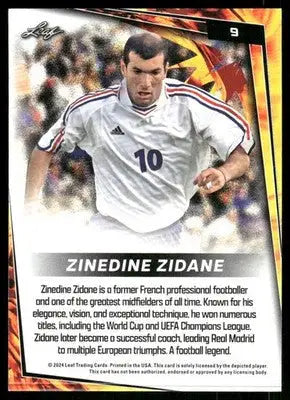 2024 Leaf Zinedine Zidane #9 Soccer - Soccer Card Single