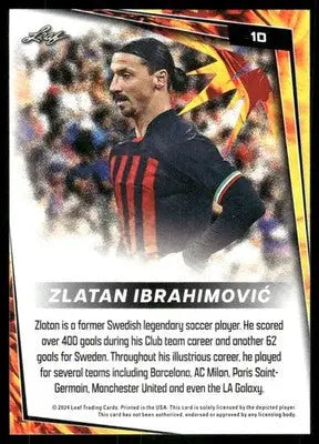 2024 Leaf Zlatan Ibrahimović #10 Soccer - Soccer Card Single
