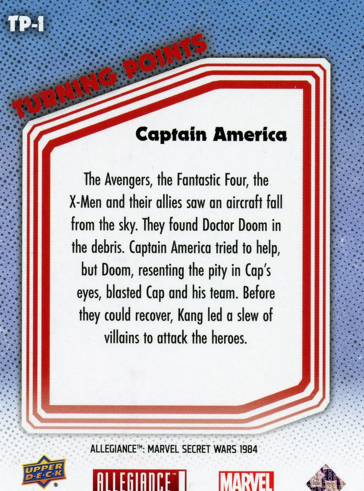 2024 Marvel Allegiance Secret Wars Turning Points #TP-1 Captain America - Marvel Card Single