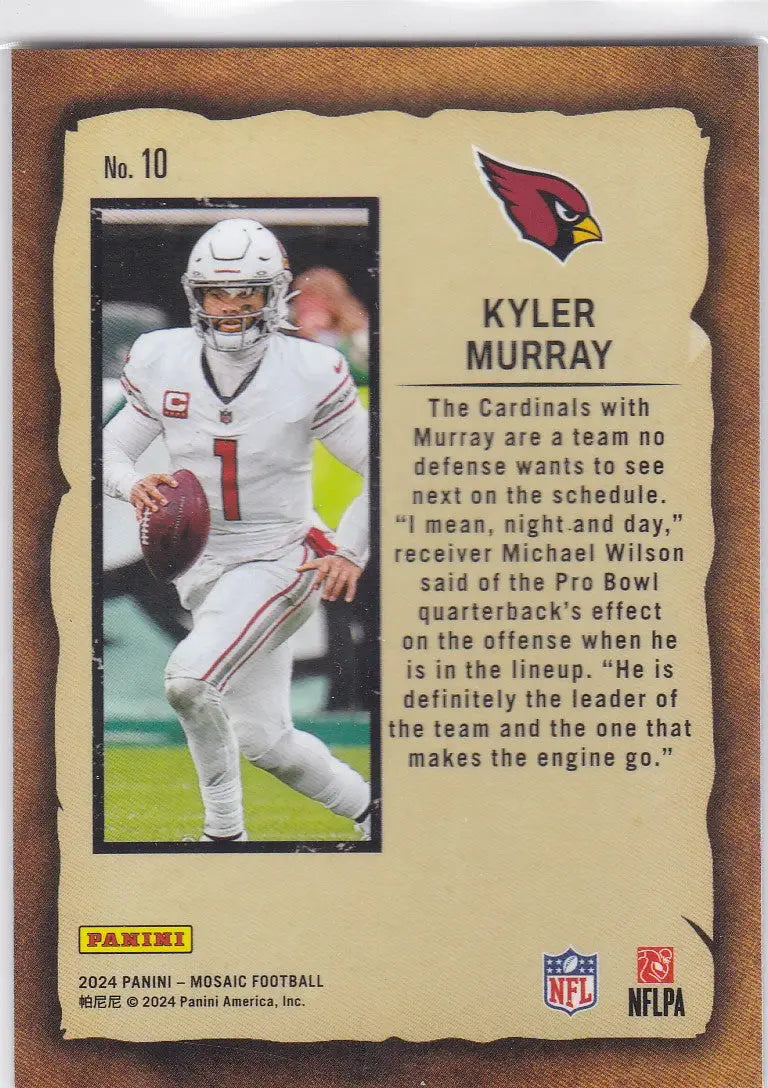 2024 MOSAIC #10 KYLER MURRAY NOTORIETY- ARIZONA CARDINALS