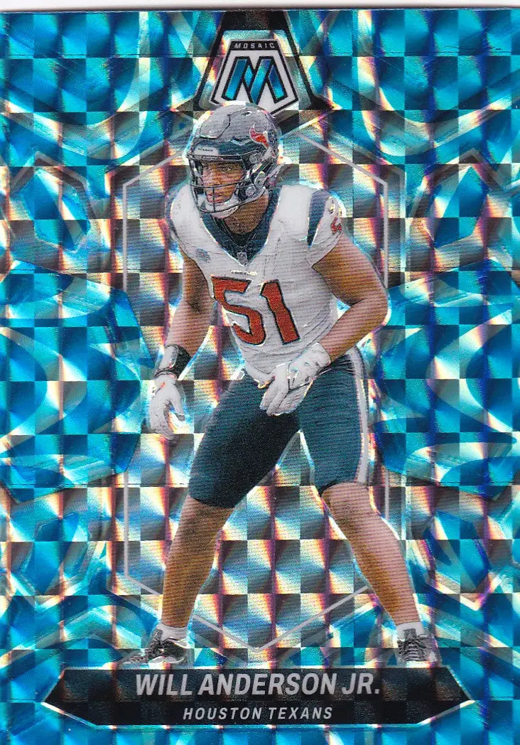 2024 MOSAIC #90 WILL ANDERSON JR BLUE REACTIVE- HOUSTON TEXANS