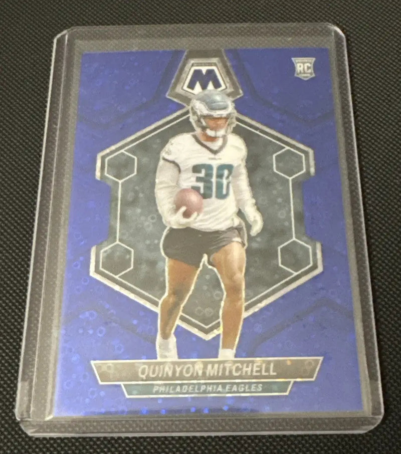 Quinyon Mitchell football card from 2024 Mosaic Eagles Rookie Blue Disco Card Lot /75