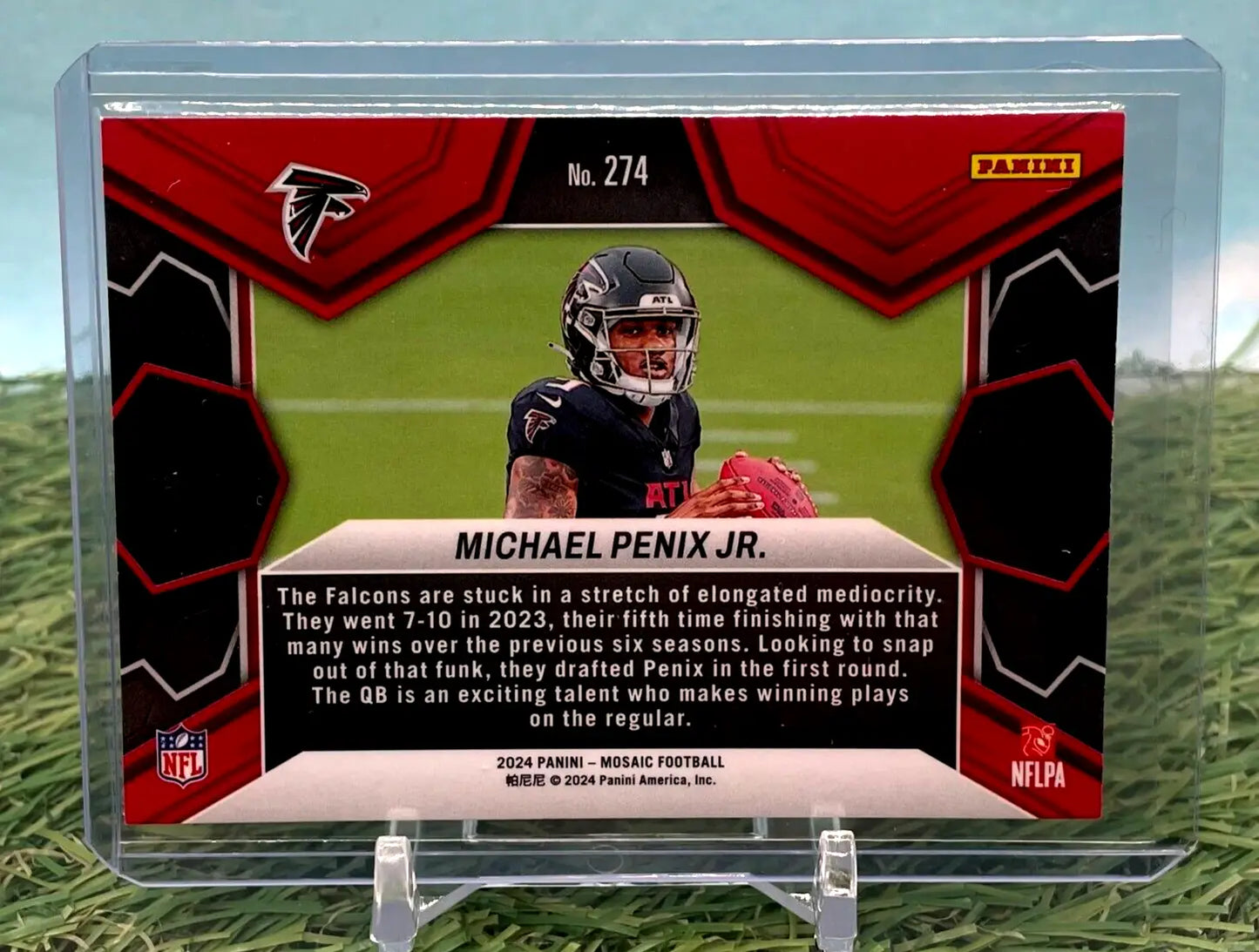 Mosaic Michael Penix NFL Debut Rookie Card featuring Atlanta Falcons player design