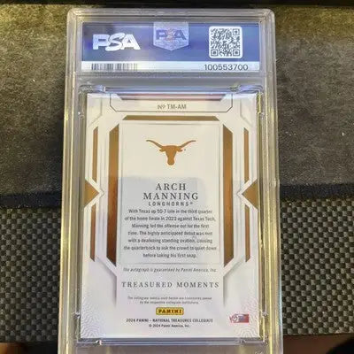 2024 National Treasures Collegiate Football Arch Manning Auto /5 PSA 8 - Football Card Single