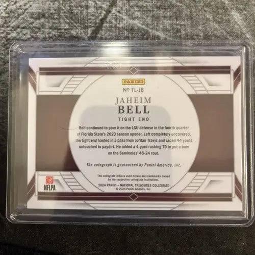2024 National Treasures Collegiate Rookie Signatures Jaheim Bell 10/25 auto - Football Card Single