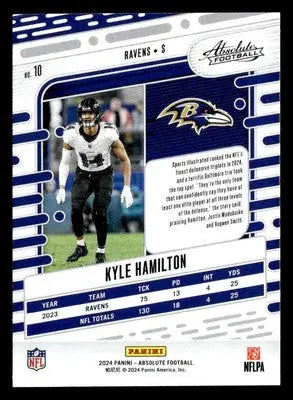 2024 Panini Absolute #10 Kyle Hamilton Retail - Football Card Single
