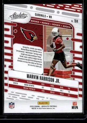 2024 Panini Absolute #104 Marvin Harrison Jr. Green - Football Card Single