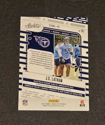 2024 Panini Absolute #107 J.C. Latham - Football Card Single