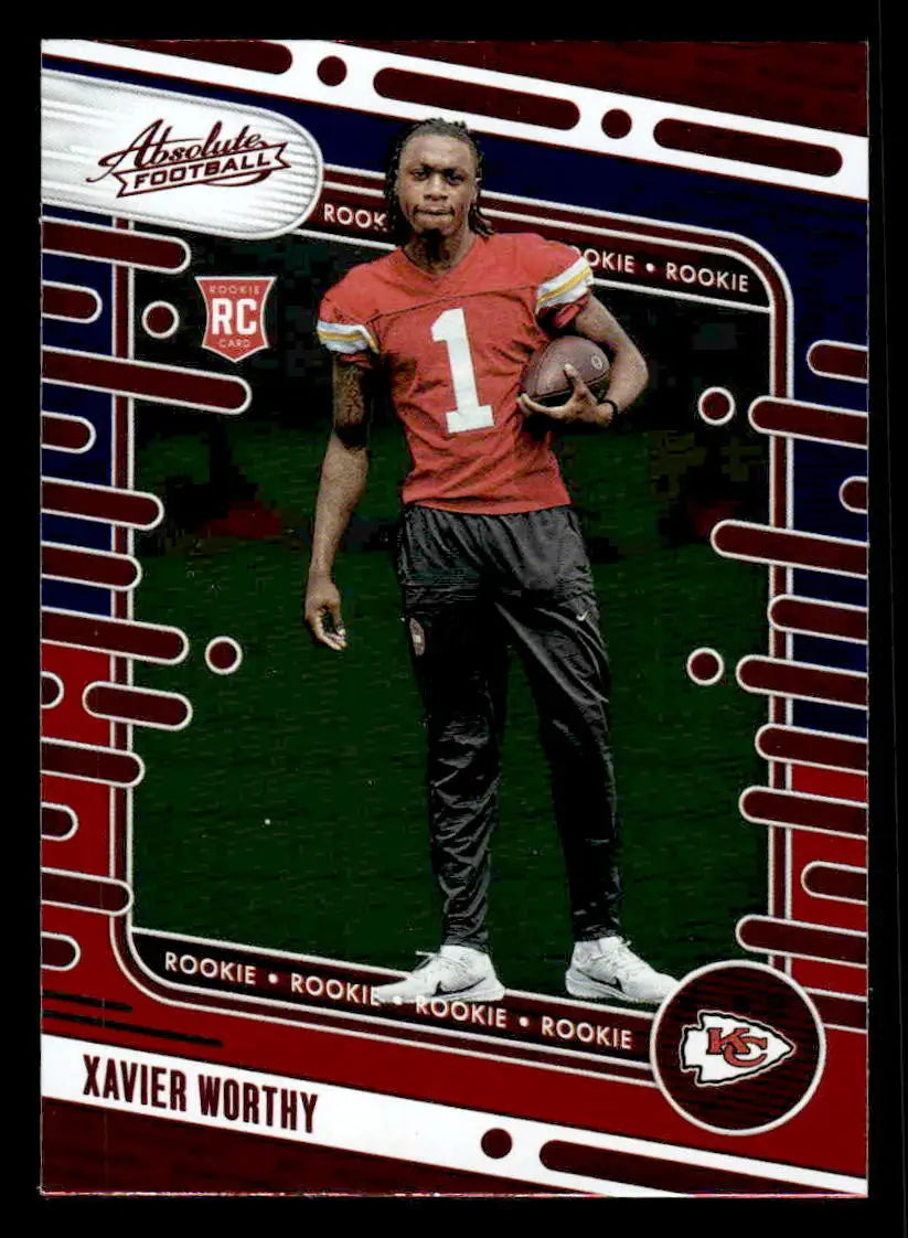 2024 Panini Absolute #128 Xavier Worthy Red and Blue - Football Card Single