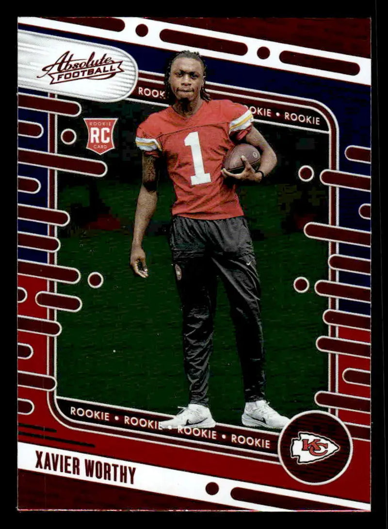 2024 Panini Absolute #128 Xavier Worthy Red and Blue - Football Card Single