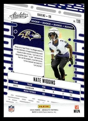 2024 Panini Absolute #130 Nate Wiggins Retail - Football Card Single