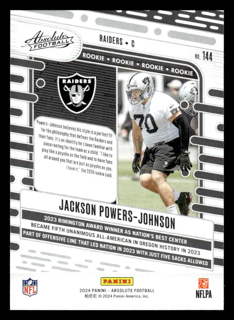 2024 Panini Absolute #144 Jackson Powers-Johnson Red and Blue