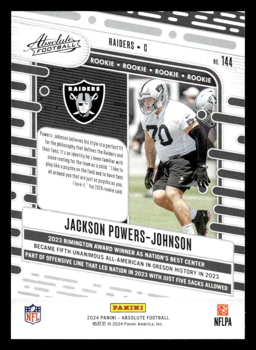 2024 Panini Absolute #144 Jackson Powers-Johnson Red and Blue - Football Card Single