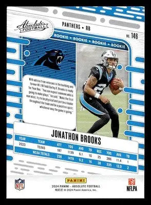 2024 Panini Absolute #146 Jonathon Brooks Retail - Football Card Single