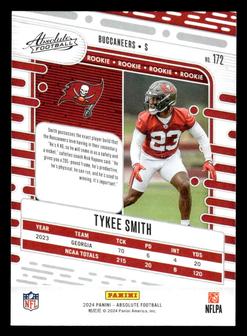 2024 Panini Absolute #172 Tykee Smith Red and Blue - Football Card Single