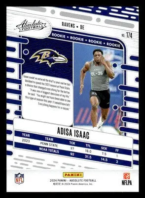 2024 Panini Absolute #174 Adisa Isaac Retail - Football Card Single