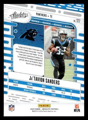 2024 Panini Absolute #177 Ja’Tavion Sanders Retail - Football Card Single