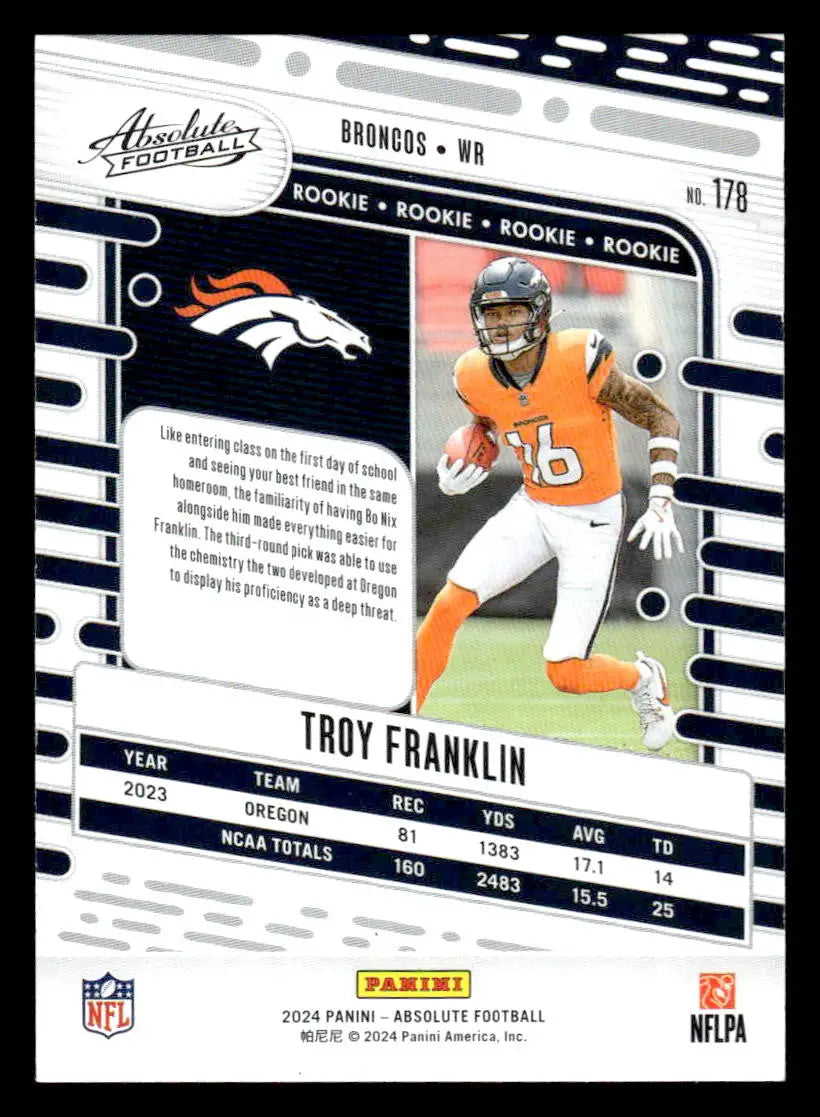 2024 Panini Absolute #178 Troy Franklin Red and Blue - Football Card Single