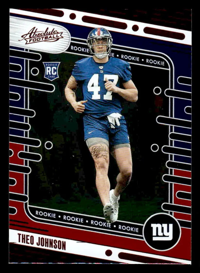 2024 Panini Absolute #179 Theo Johnson Red and Blue - Football Card Single