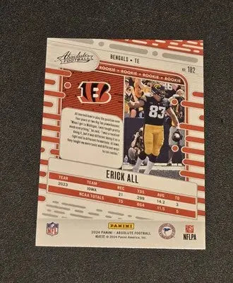 2024 Panini Absolute #182 Erick All - Football Card Single